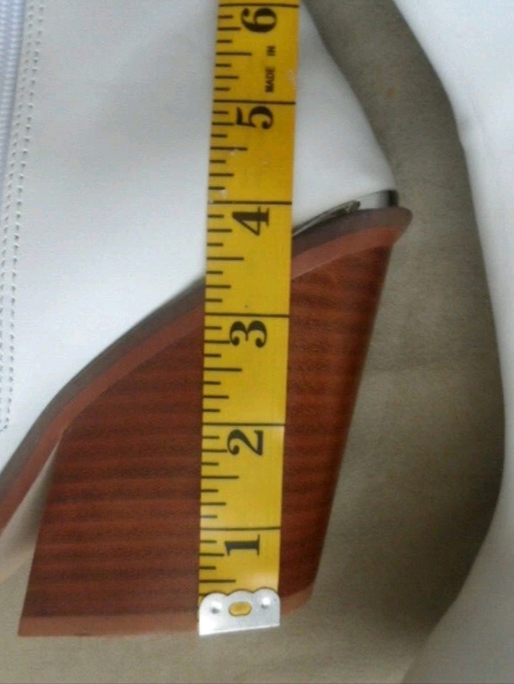 Steve Madden Charlene Leather Ankle Boots with Wooden Heel White Sz 8.5 New - Picture 10 of 13